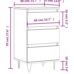 Senkki musta 40x35x70 cm tekninen puu (31093)