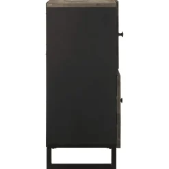 Senkki musta 80x33x75 cm täysi mangopuu (17711)