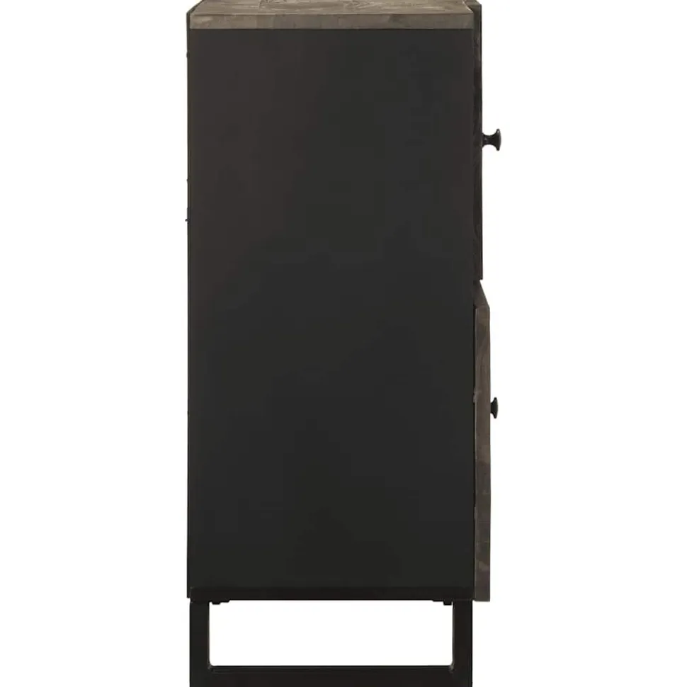 Senkki musta 80x33x75 cm täysi mangopuu (17711)