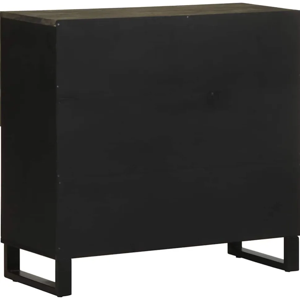 Senkki musta 80x33x75 cm täysi mangopuu (17711)