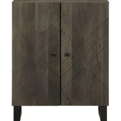 Senkki musta 60x33x75 cm täysi mangopuu (17686)