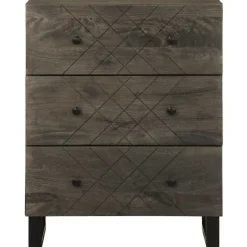 Senkki musta 60x33x75 cm täysi mangopuu (17687)