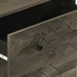 Senkki musta 60x33x75 cm täysi mangopuu (17687)