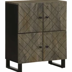 Senkki musta 60x33x75 cm täysi mangopuu (17710)
