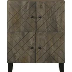 Senkki musta 60x33x75 cm täysi mangopuu (17710)