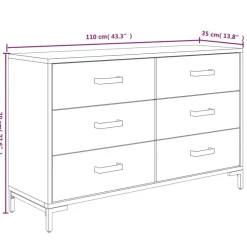 Senkki ruskea 110x35x70 cm täysi mänty (49921)
