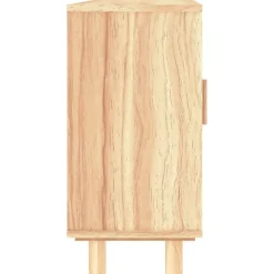 Senkki ruskea 105x30x60 cm täysi mänty ja luonnonrottinki (45641)