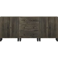 Senkkisarja 3-osainen musta 60x33x75 cm massiivipuu mango (09999)