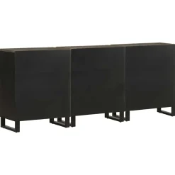 Senkkisarja 3-osainen musta 60x33x75 cm massiivipuu mango (09999)
