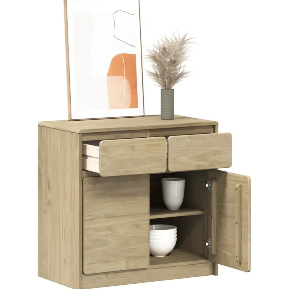 Senkki SAUDA tammenvärinen 80x43x75,5 cm täysi mänty (77600)