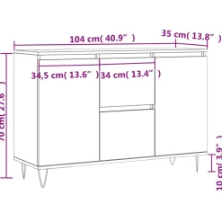 Senkki Sonoma-tammi 104x35x70 cm tekninen puu (27207)