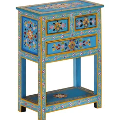 Senkki turkoosi 55x30x76 cm täysi mangopuu (55011)