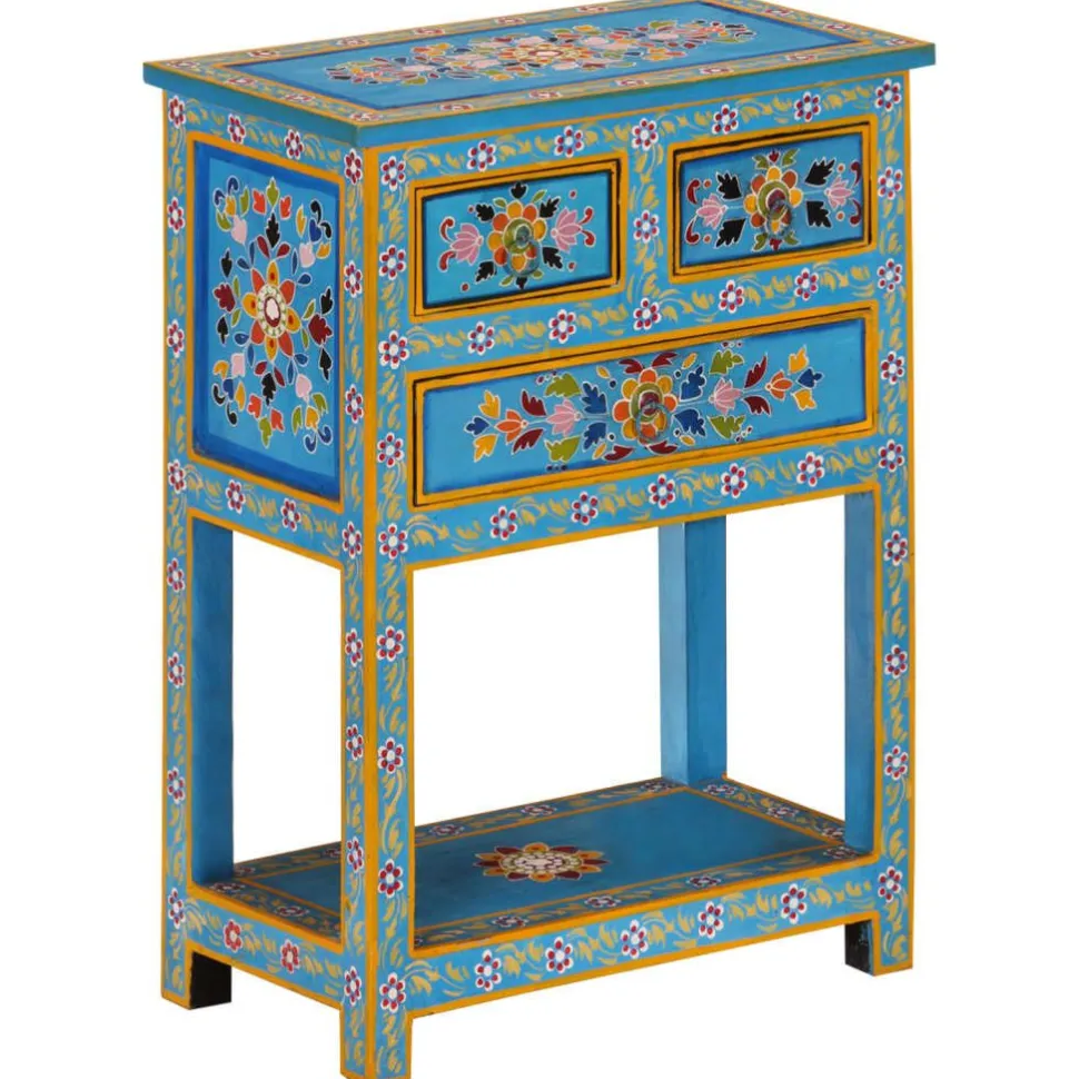 Senkki turkoosi 55x30x76 cm täysi mangopuu (55011)