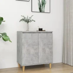 Senkki täyspuujaloilla 60x35x70cm lastulevy betoninharmaa