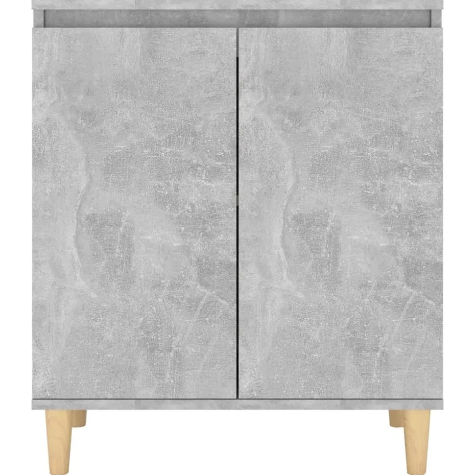 Senkki täyspuujaloilla 60x35x70cm lastulevy betoninharmaa