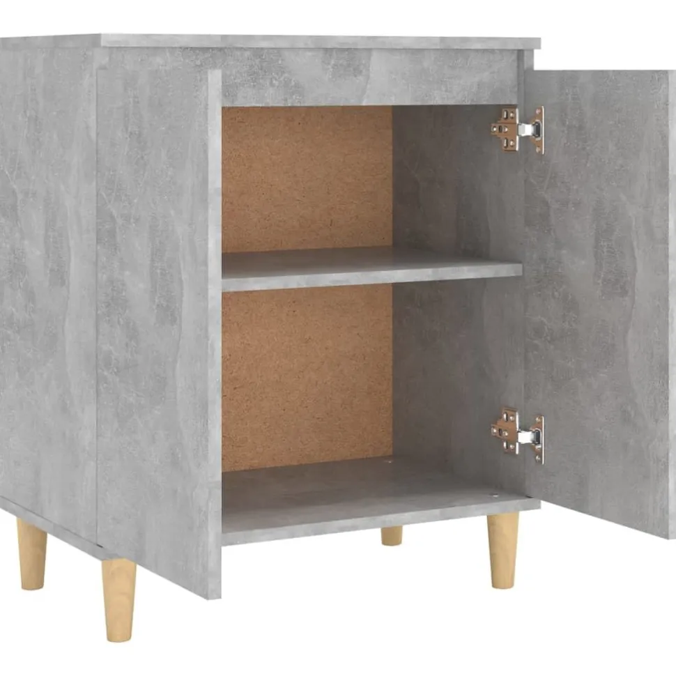 Senkki täyspuujaloilla 60x35x70cm lastulevy betoninharmaa