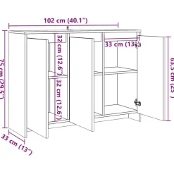 Senkki vanhaa puuta 102x33x75 cm tekninen puu (56780)