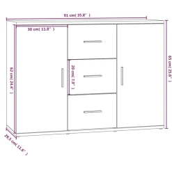 Senkki 91x29,5x65 cm tekninen puu betoninharmaa