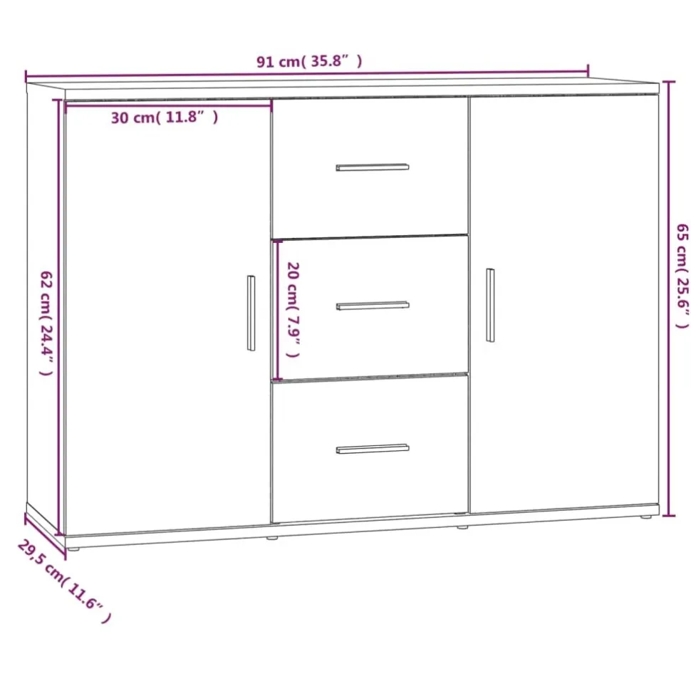 Senkki 91x29,5x65 cm tekninen puu betoninharmaa
