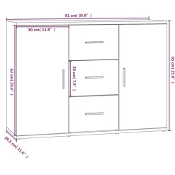Senkki 91x29,5x65 cm tekninen puu betoninharmaa