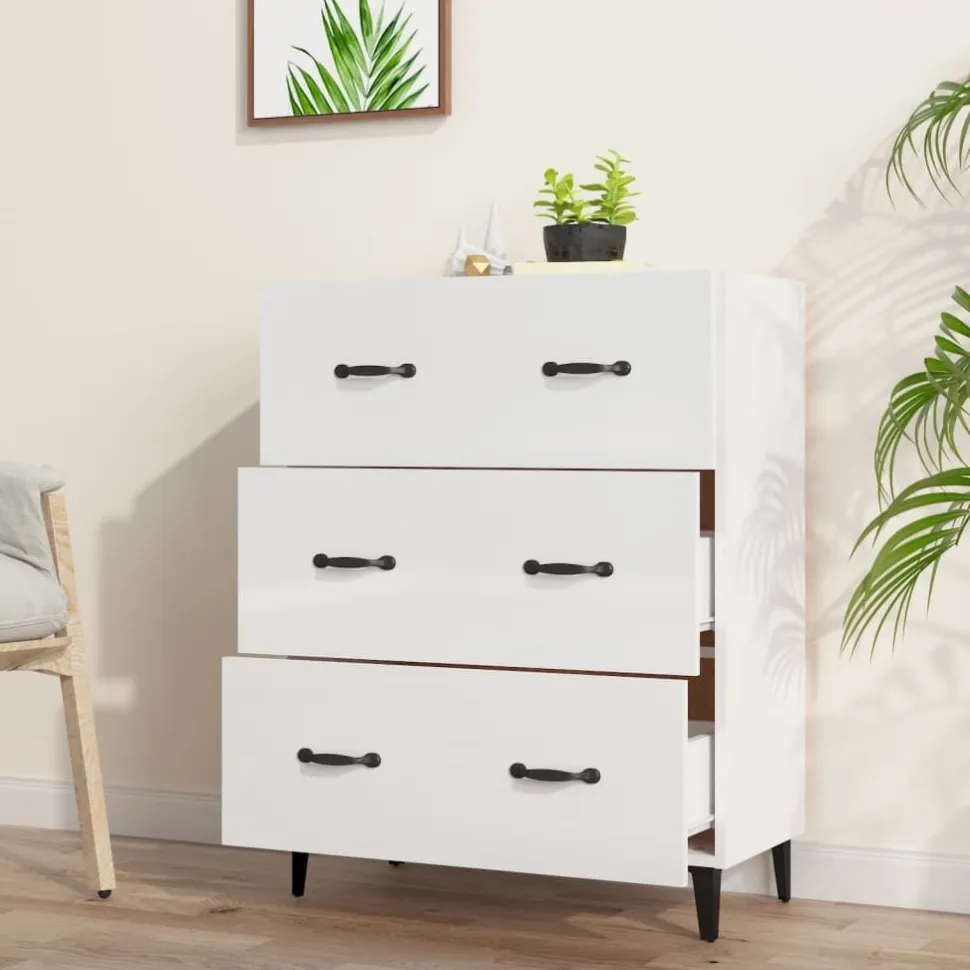 Senkki 4 69,5x34x90 cm tekninen puu valkoinen