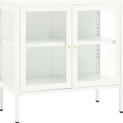 Senkki 70x35x70 cm teräs ja lasi valkoinen