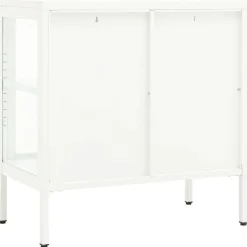 Senkki 70x35x70 cm teräs ja lasi valkoinen