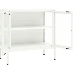 Senkki 70x35x70 cm teräs ja lasi valkoinen