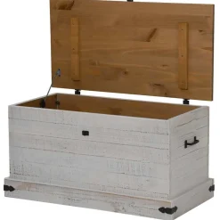 säilytysarkku HALDEN harmaa 91x48x47 cm massiivipuu mänty (18403)