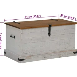 säilytysarkku HALDEN harmaa 91x48x47 cm massiivipuu mänty (18403)