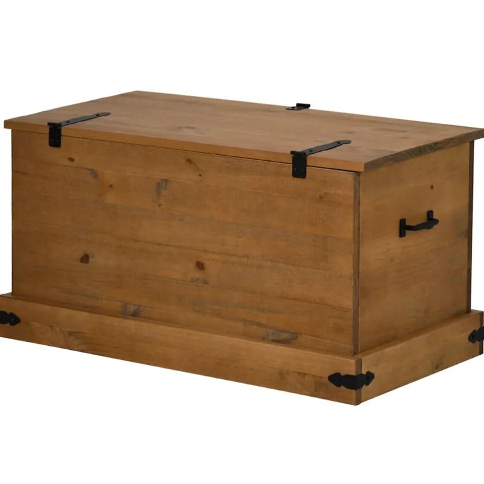 säilytysarkku HALDEN harmaa 91x48x47 cm massiivipuu mänty (18403)