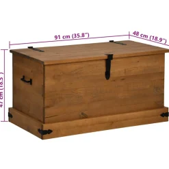 säilytysarkku HALDEN harmaa 91x48x47 cm massiivipuu mänty (18403)