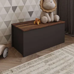 Säilytysarkku Linento Furniture Florya, valkoinen/pähkinänruskea