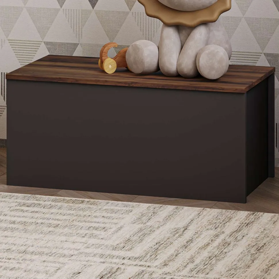 Säilytysarkku Linento Furniture Florya, valkoinen/pähkinänruskea