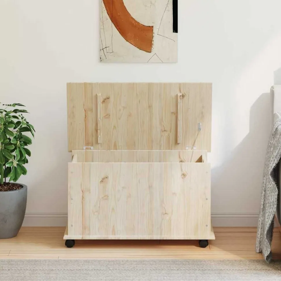Säilytysarkku pyörillä ALTA, 73x39,5x43 cm, täysi mänty, eri värejä (29678)