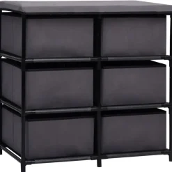 Säilytyskaappi 6 laatikolla 55x29x55 cm harmaa teräs