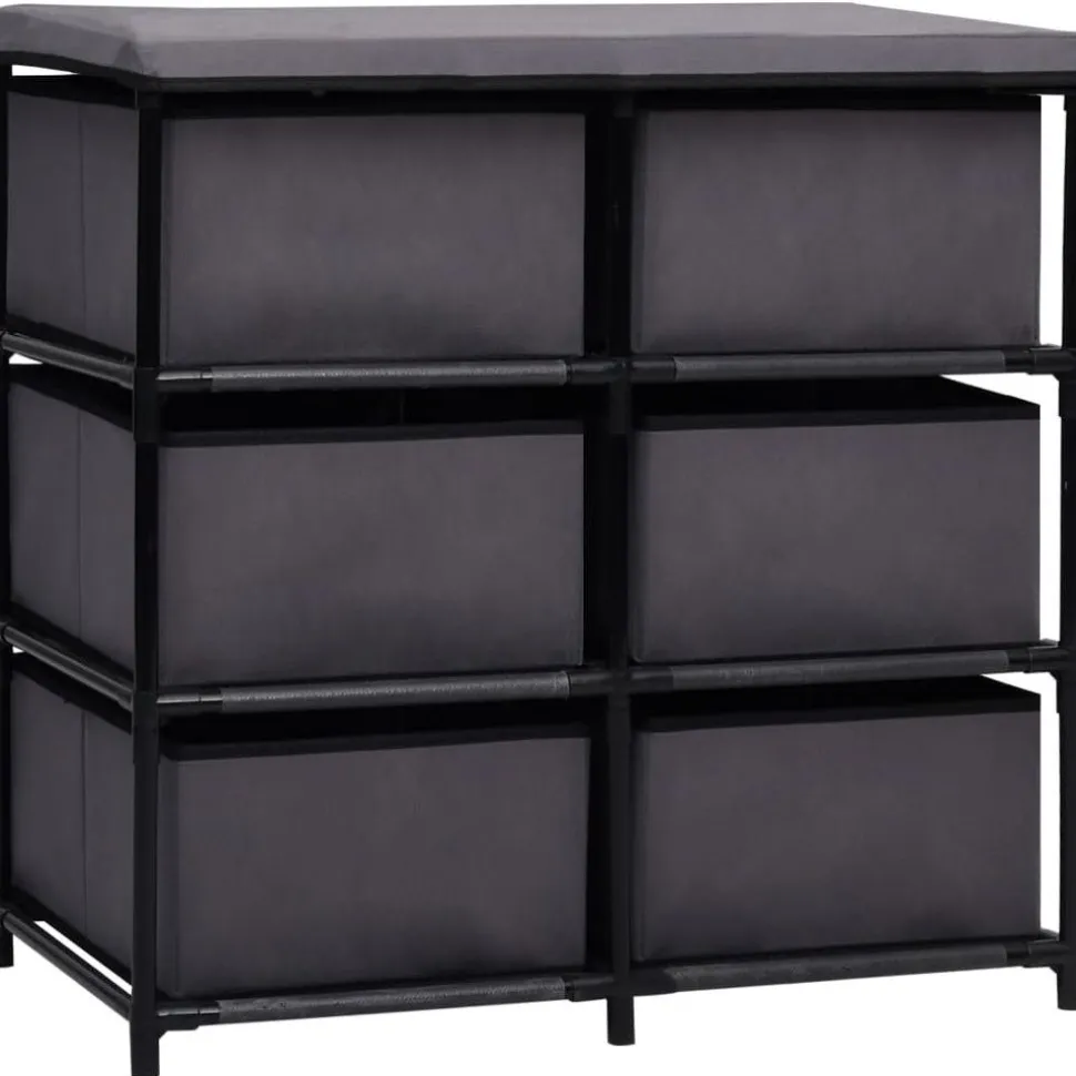 Säilytyskaappi 6 laatikolla 55x29x55 cm harmaa teräs