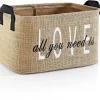 Säilytyskori Linento All You Need Is Love, 30x12x18cm, vaaleanruskea