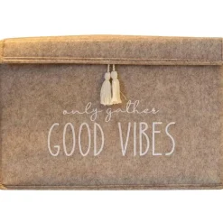 Säilytyskori Linento Good Vibes, 35x23x23cm, kerma