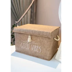 Säilytyskori Linento Good Vibes, 35x23x23cm, kerma