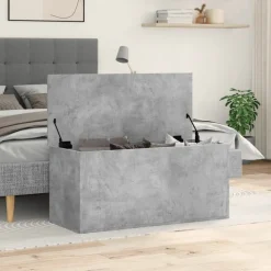 Säilytyslaatikko betoninharmaa 30x35x35 cm tekninen puu (40670)