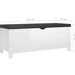 Säilytyslaatikko betoninharmaa 105x40x45 cm tekninen puu (26772)