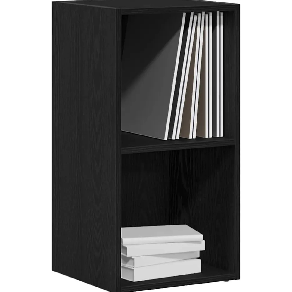 Säilytyslaatikko LP-levyille musta tammi 71x34x36 cm tekninen puu (62401)
