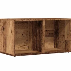 Säilytyslaatikko LP-levyille musta tammi 71x34x36 cm tekninen puu (62401)