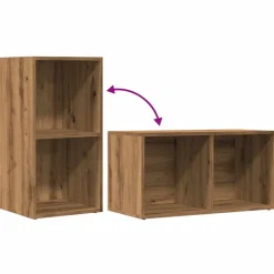 Säilytyslaatikko LP-levyille musta tammi 71x34x36 cm tekninen puu (62401)