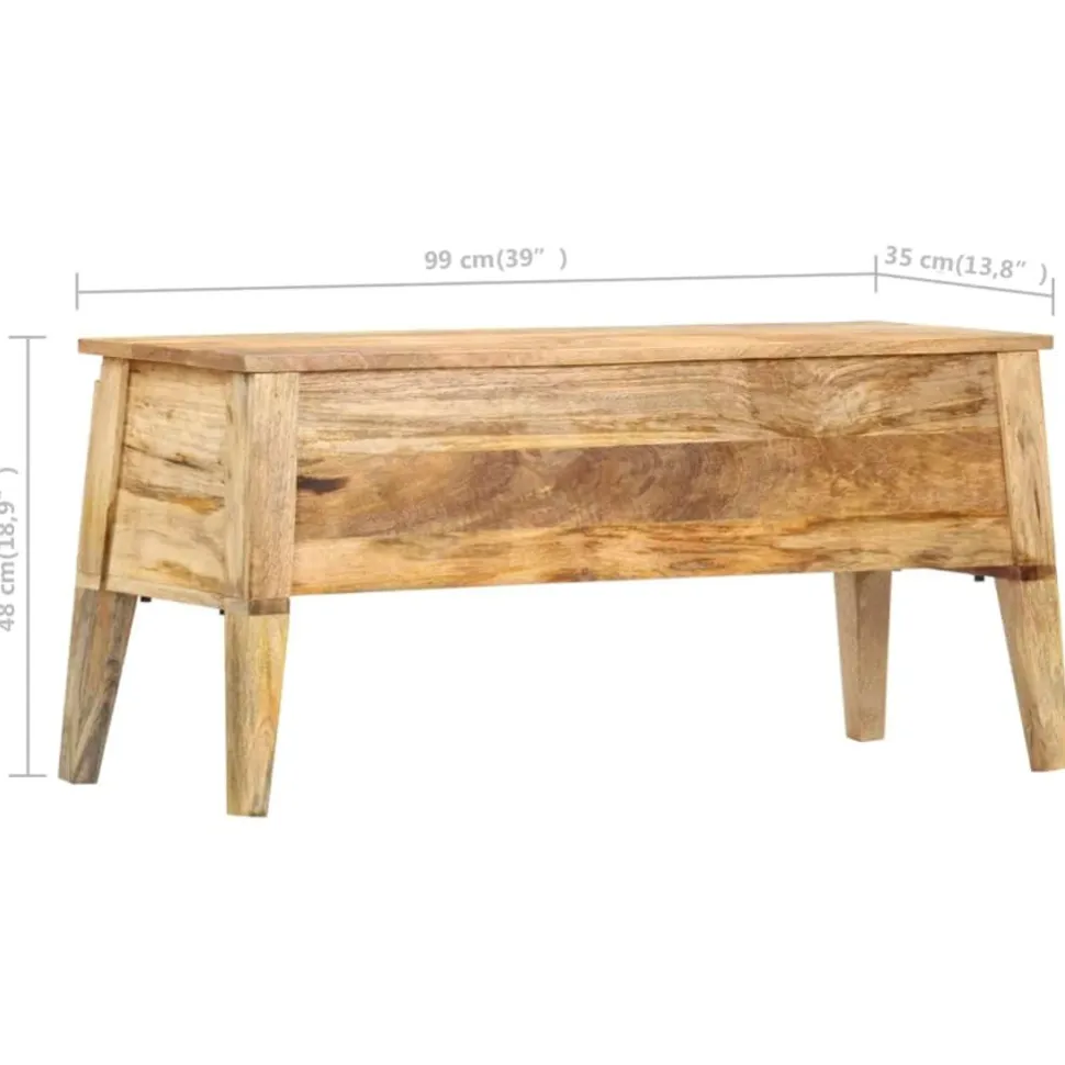 Säilytyslaatikko 99x35x48 cm mangopuu