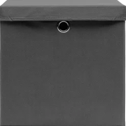 Säilytyslaatikot kansilla 10 kpl 28x28x28 cm harmaa