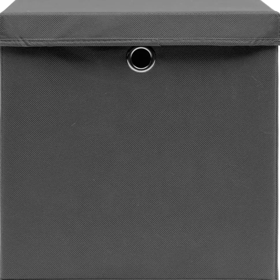 Säilytyslaatikot kansilla 10 kpl 28x28x28 cm harmaa