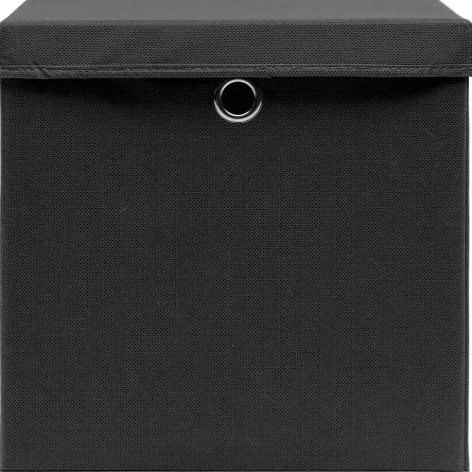 Säilytyslaatikot kansilla 10 kpl 28x28x28 cm musta
