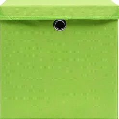 Säilytyslaatikot kansilla 4 kpl 28x28x28 cm vihreä